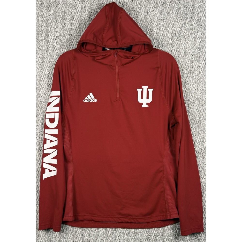 Adidas Indiana Hoosiers Hoodie Mens M Climalite 1/4 Zip Performance Pullover